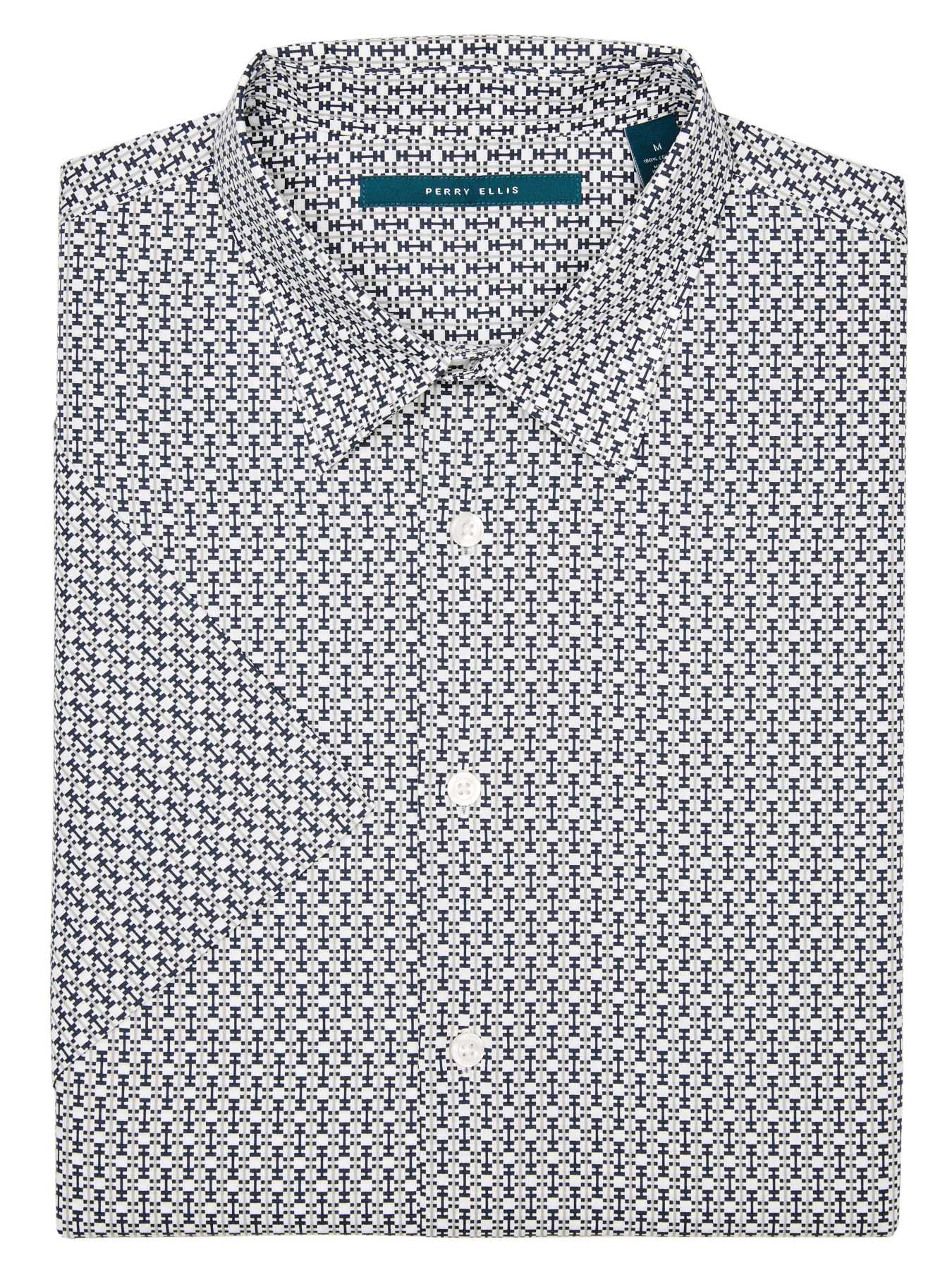 Perry Ellis Short Sleeve Circle Print Shirt