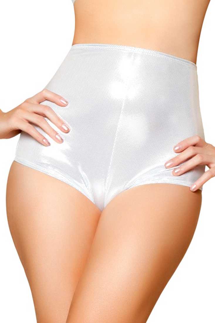 Silver High-Waisted Shorts