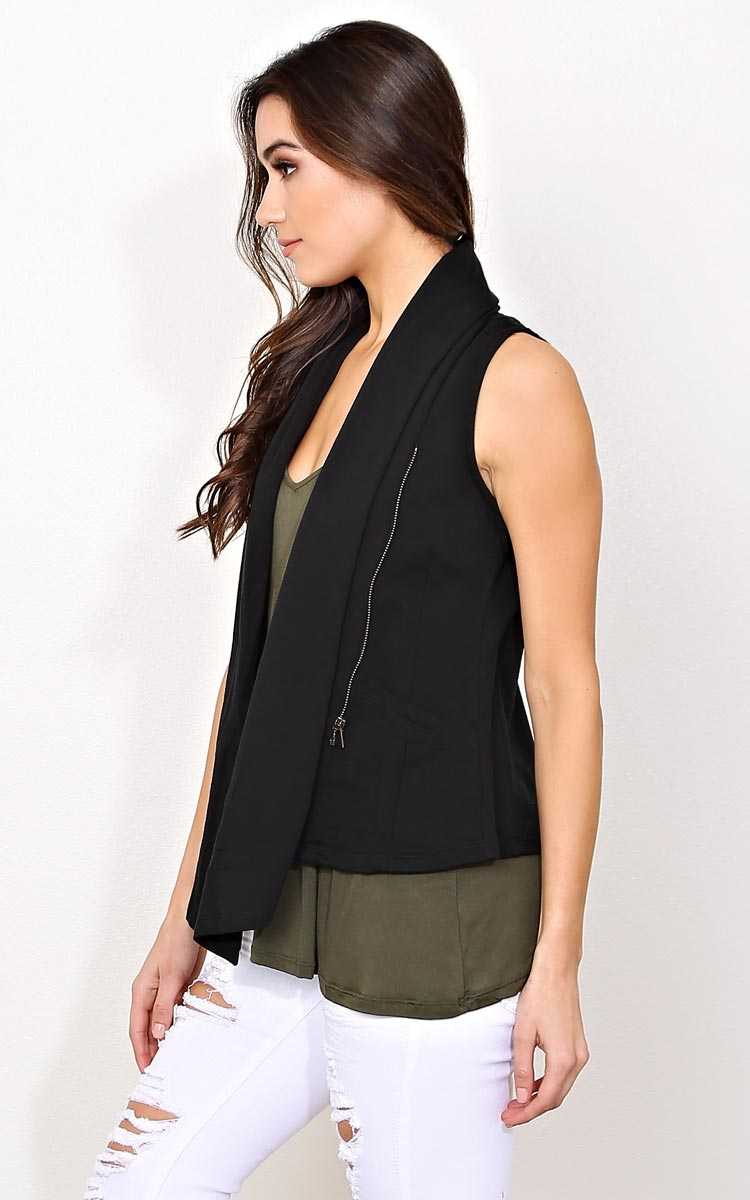 Apollo Terry Knit Vest - - Black in Size by Styles For Less