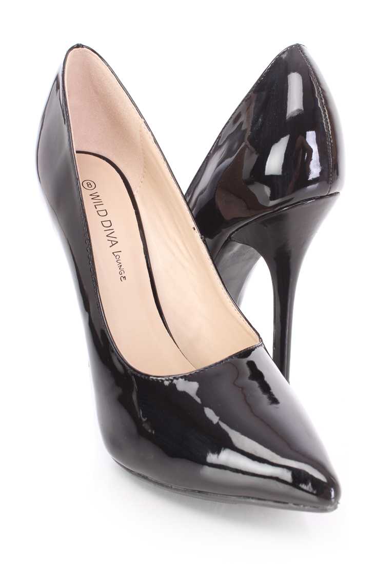 Black Single Sole Pump Heels Patent