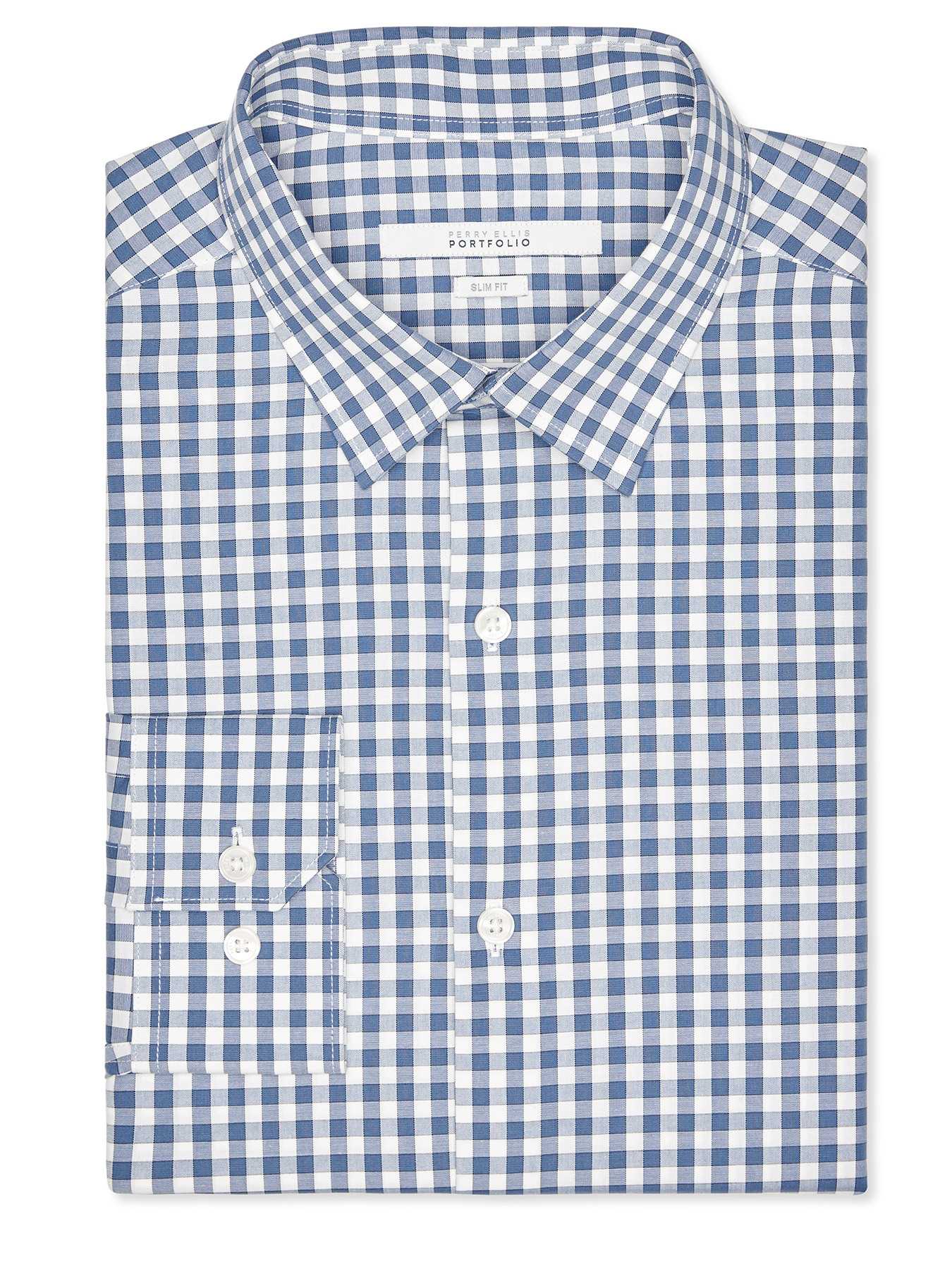 Perry Ellis Slim Fit Ground Check Dress Shirt