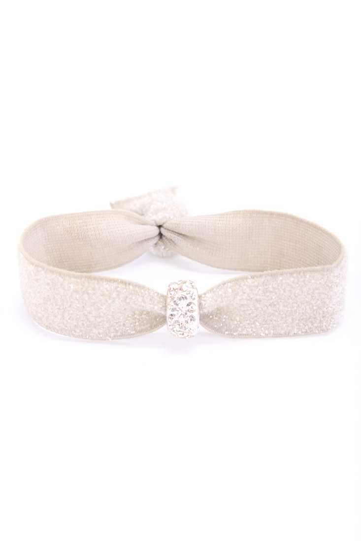 Grey Glitter Band Diamond Gemstone Accent Bracelet