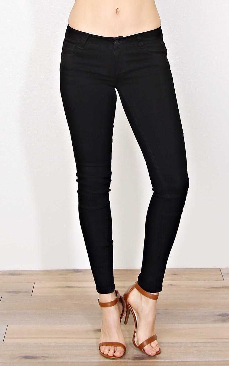 Paris Blues Noir Denim Skinny Jeans - Black Denim in Size 1 by Styles For Less