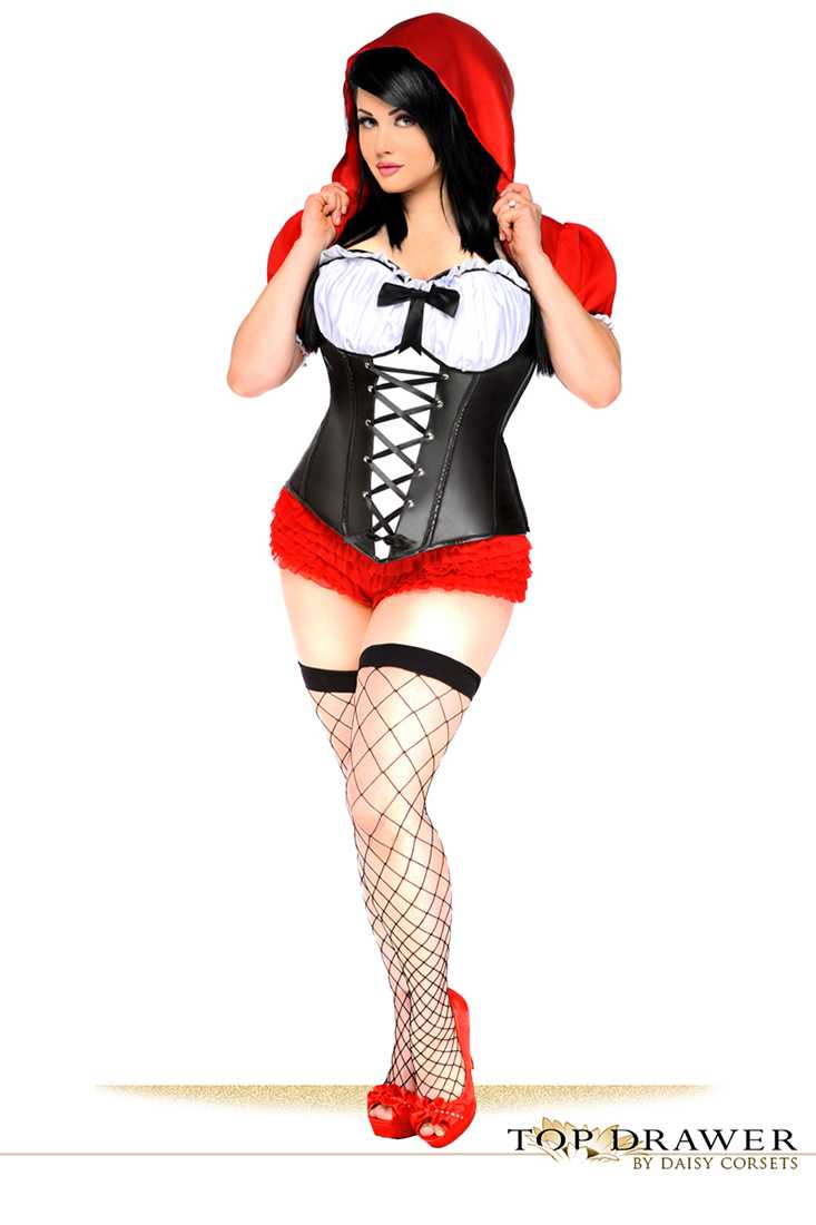 3 PC Sexy Red Riding Hood Costume Plus