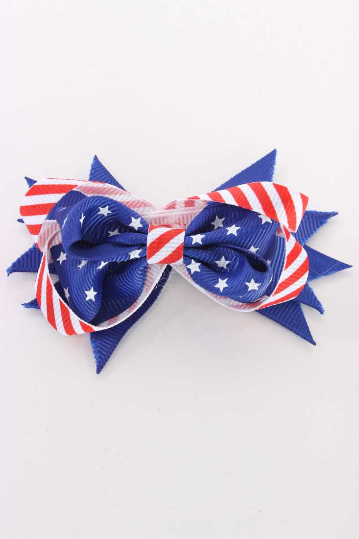 Red White Blue Flag Design Cute Ribbon Hair Clip