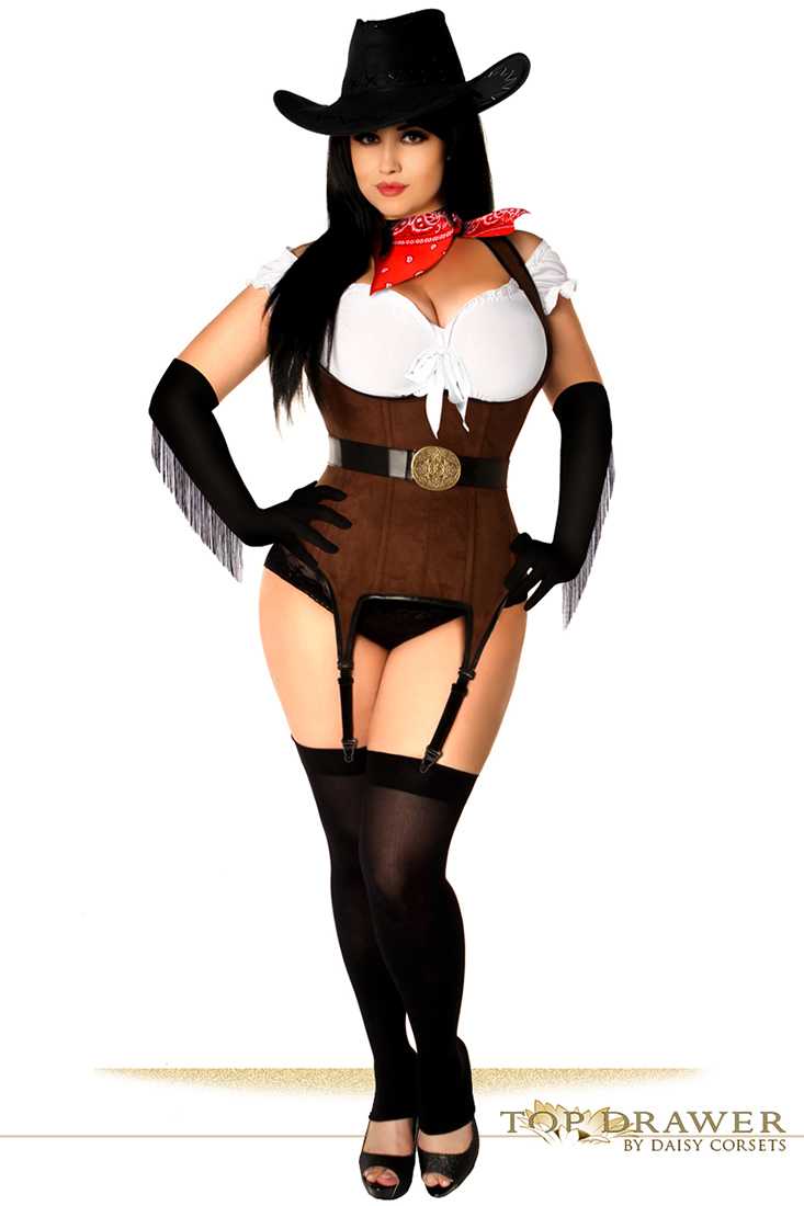 Ride Em Cowgirl Premium Corset Costume Plus