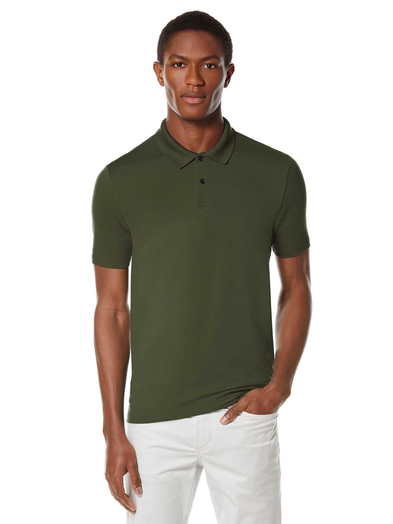 Perry Ellis Short Sleeve Textured Rib Polo