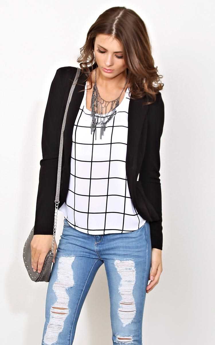 First Impression Woven Blazer - MED - Black in Size Medium by Styles For Less