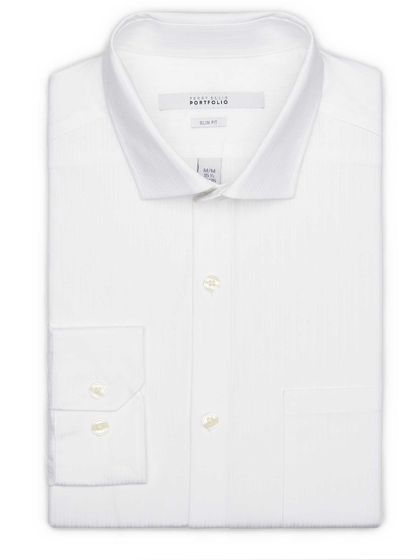 Perry Ellis Slim Fit Solid Stripe Dress Shirt
