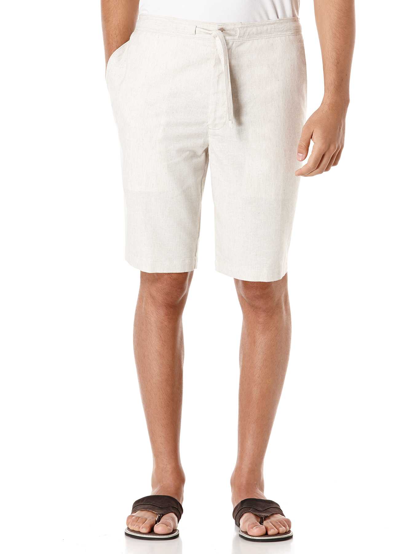 Cubavera Linen Textured Stripe Drawstring Short