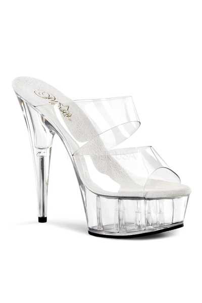 Clear Clear Strappy Slip On Platform High Heels