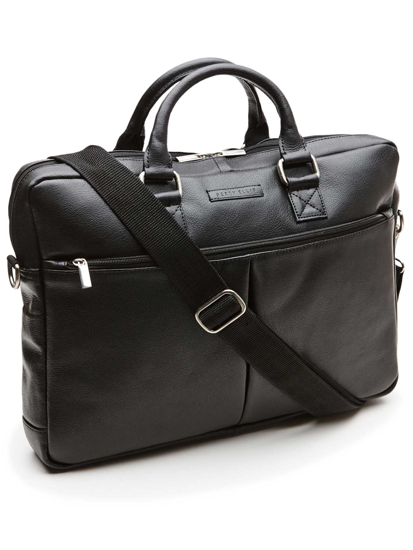Perry Ellis Top Zip Briefcase