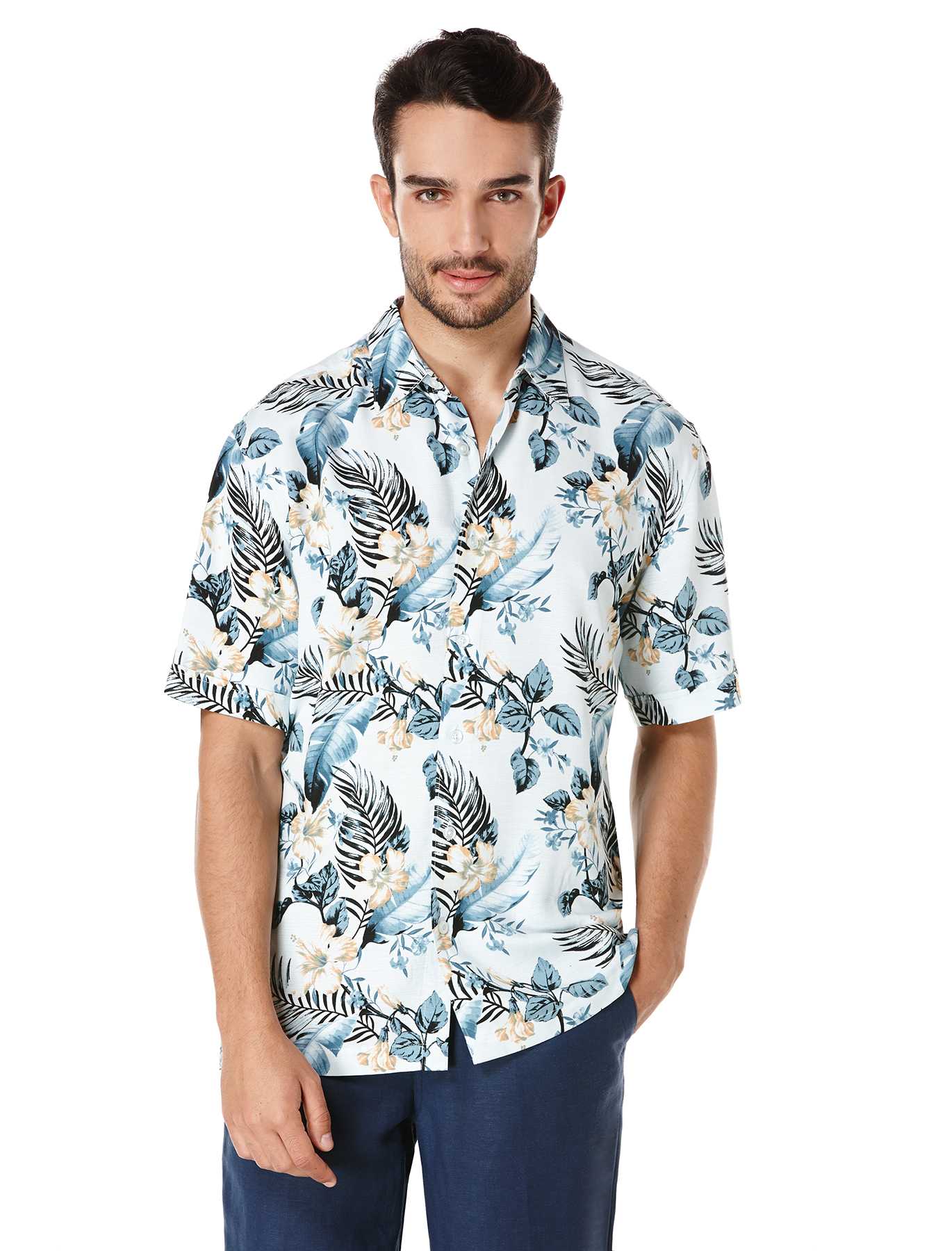 Cubavera Short Sleeve Allover Floral Print