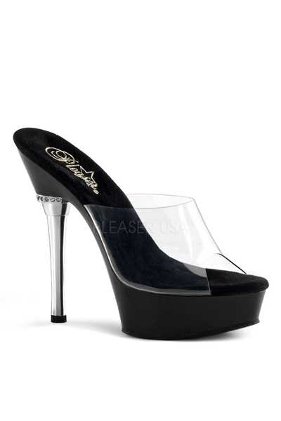 Clear Black Rhinestone Stiletto High Heels
