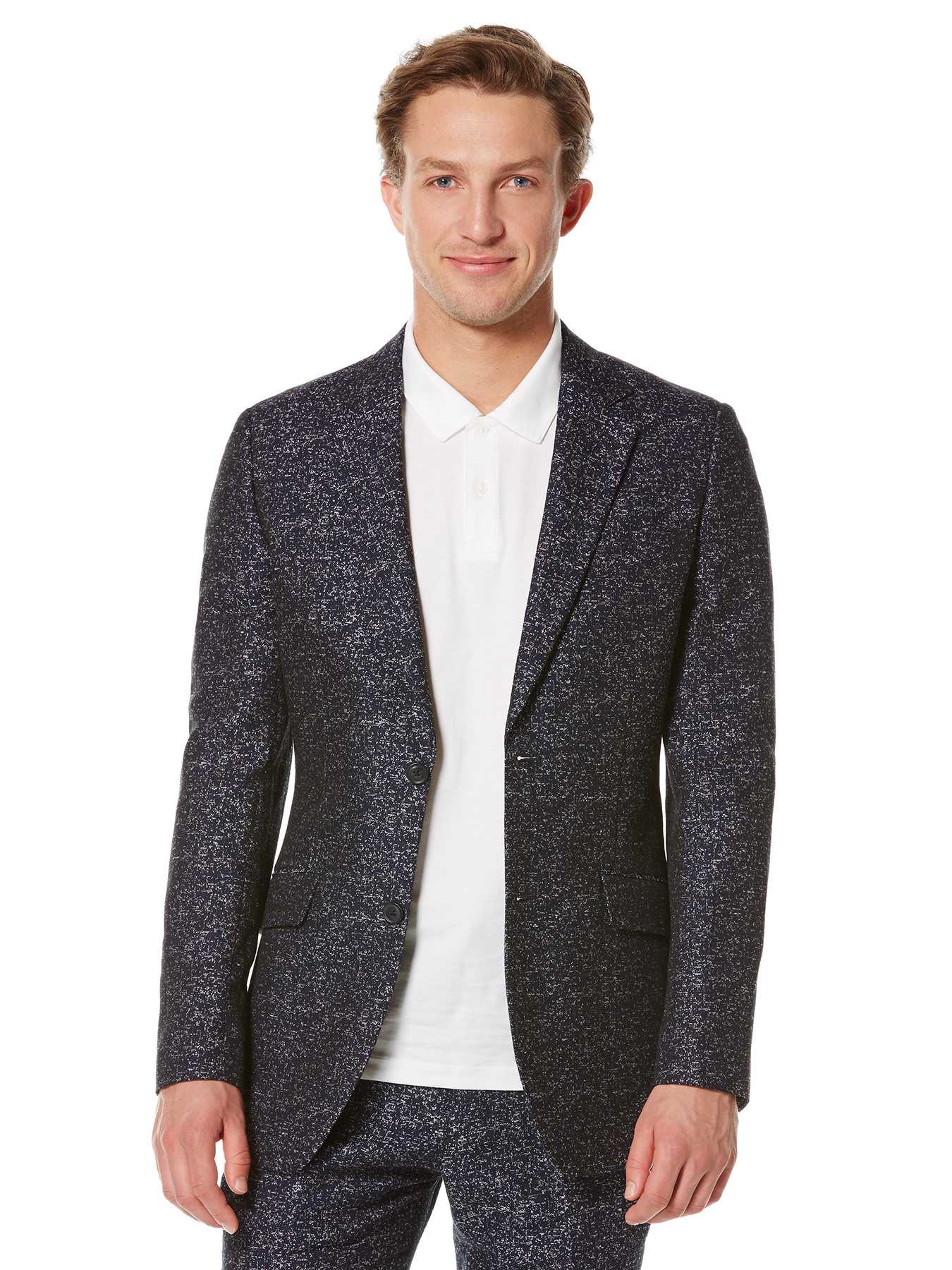 Perry Ellis Cotton/Linen Jacquard Jacket