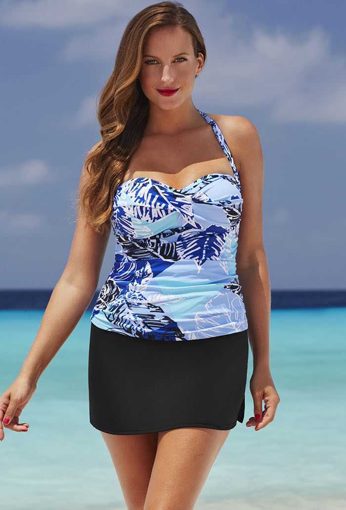 Cyan Convertible Slit Skirtini