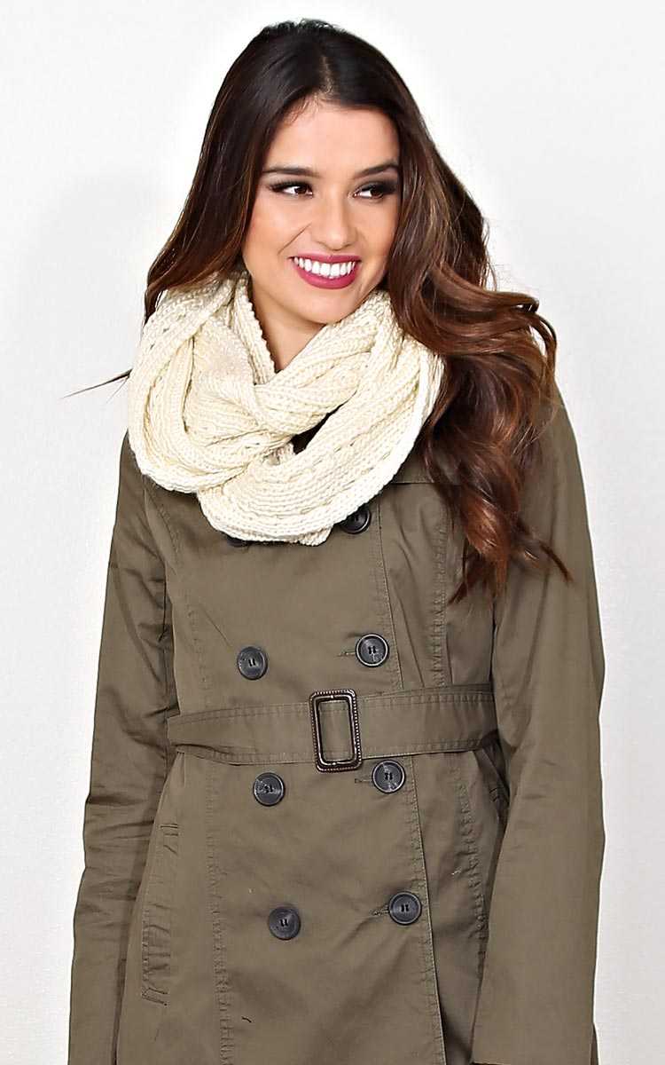 Autumn Crochet Loop Scarf - N/S - Ivry/Natrl by Styles For Less