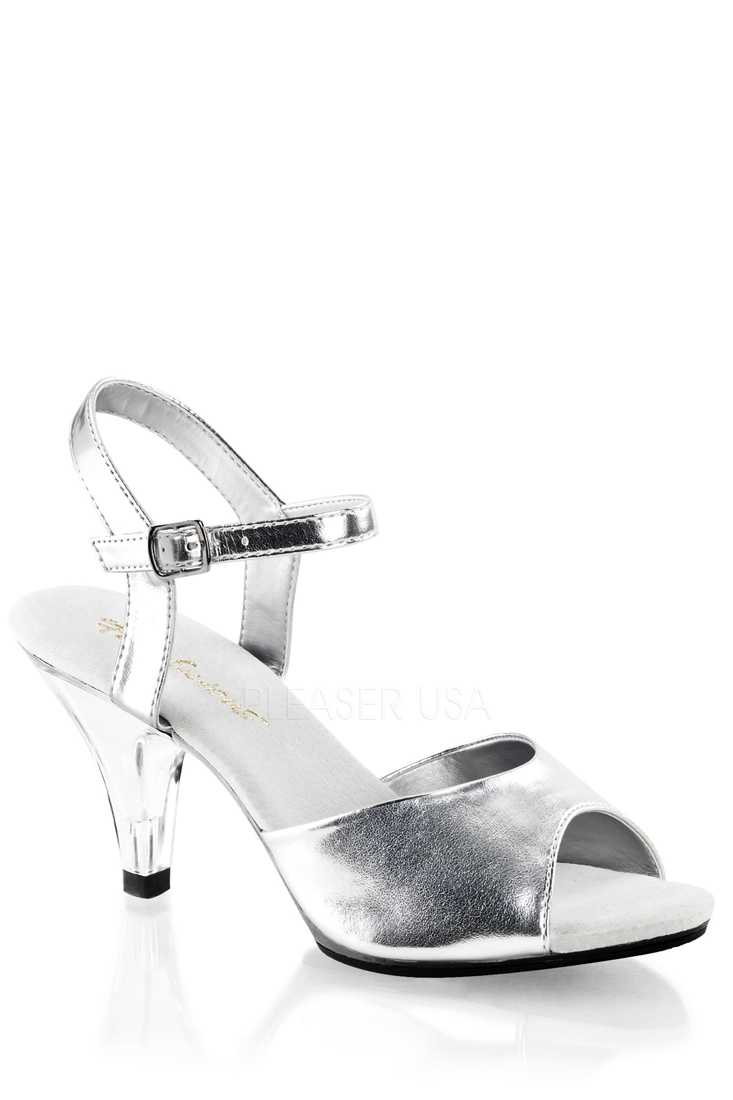 Silver Metallic Open Toe Sandal High Heels