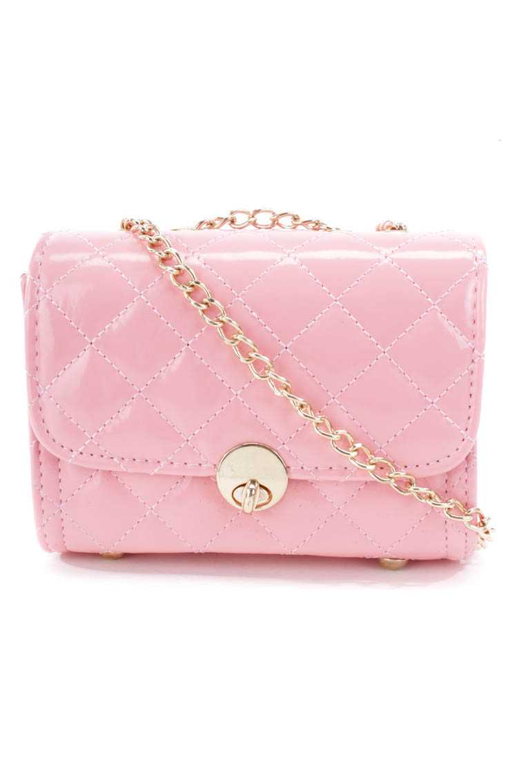 Bubblegum Stitch Detailing Faux Leather Mini Handbag