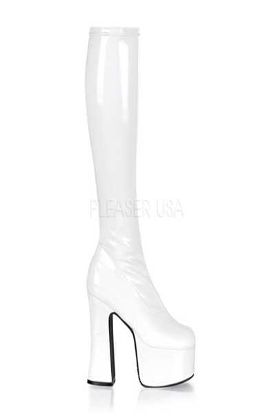 White Patent Faux Leather Boots