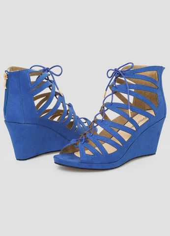 Lace-Up Wedge Sandal - Wide Width