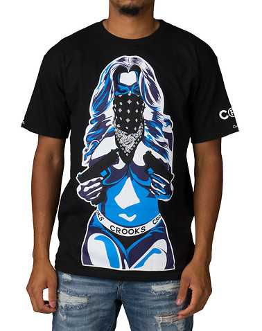 CROOKS AND CASTLES MENS Black Clothing / Tops S