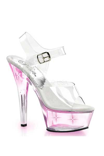 Clear Pink Light Up Platform High Heels
