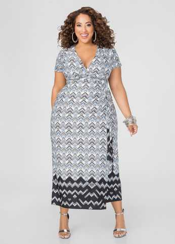 Printed Wrap Maxi Dress