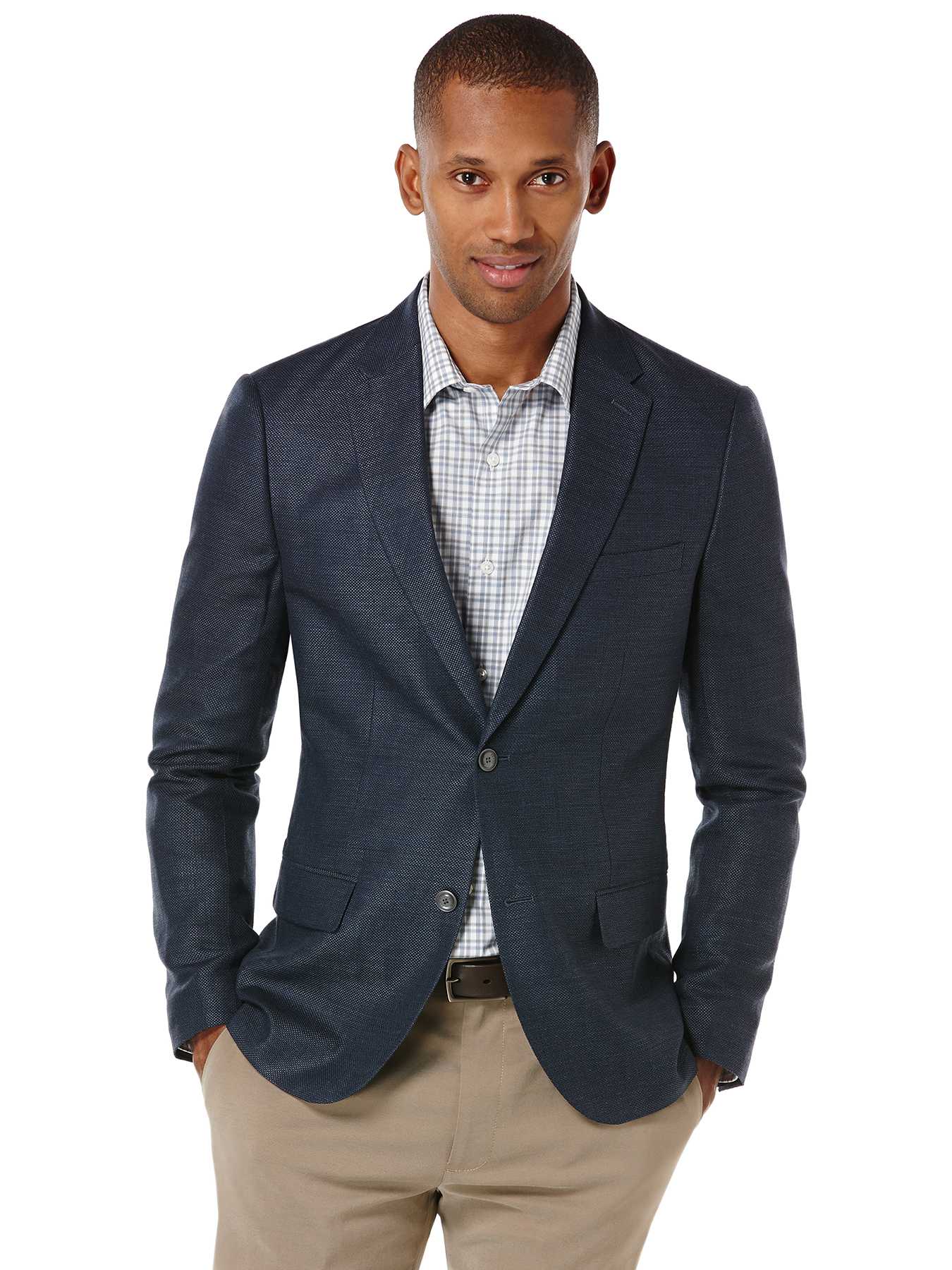 Perry Ellis Slim Fit Linen Hopsack Suit Jacket
