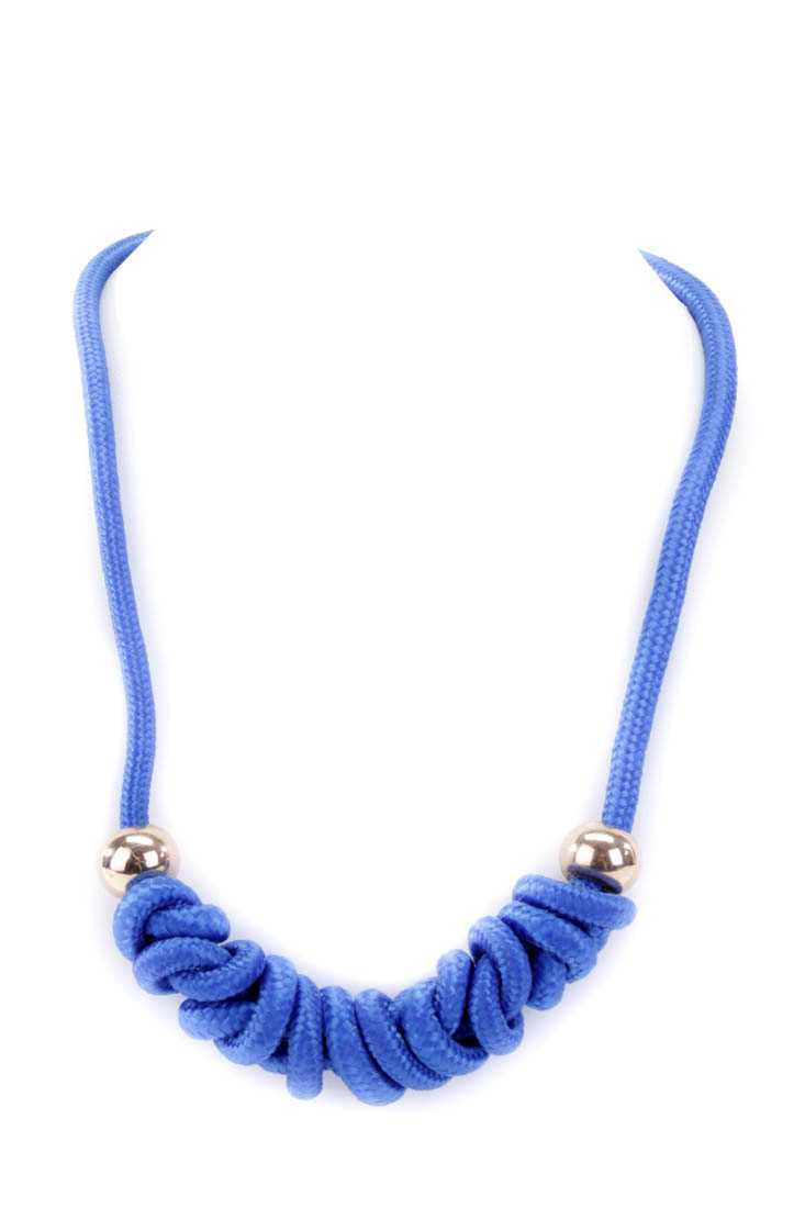 Royal Blue Knotted Rope Necklace