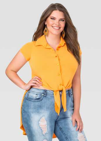 Tie Front Hi-Lo Top