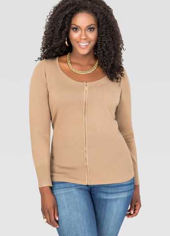 Basic Zip Cardigan