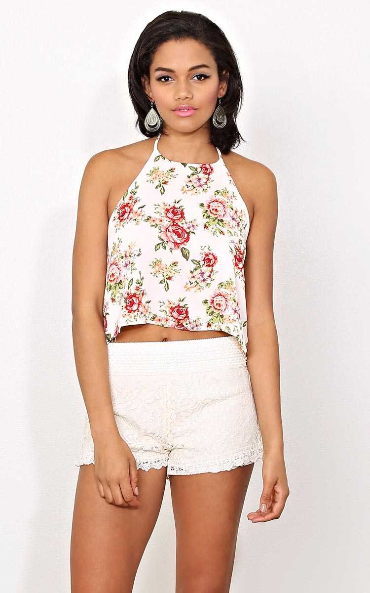 Flower Fields Woven Tank - - Ivory Combo in Size by Styles For Less