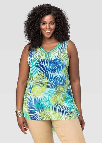 Palm Embellished Fishtail Tank