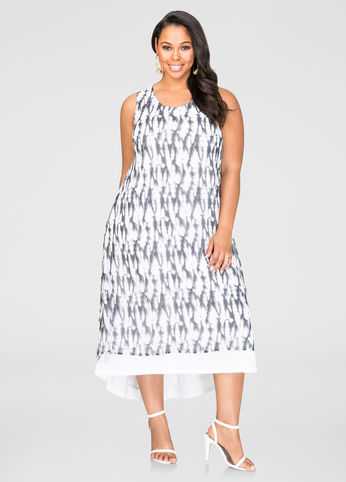 Printed Hi-Lo Maxi Dress