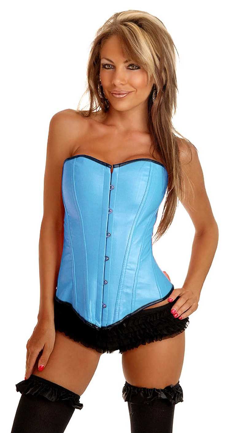 Blue Ravewear Faux Leather Corset