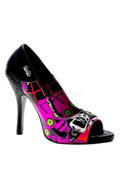 Black Zombie Printed Pump High Heels