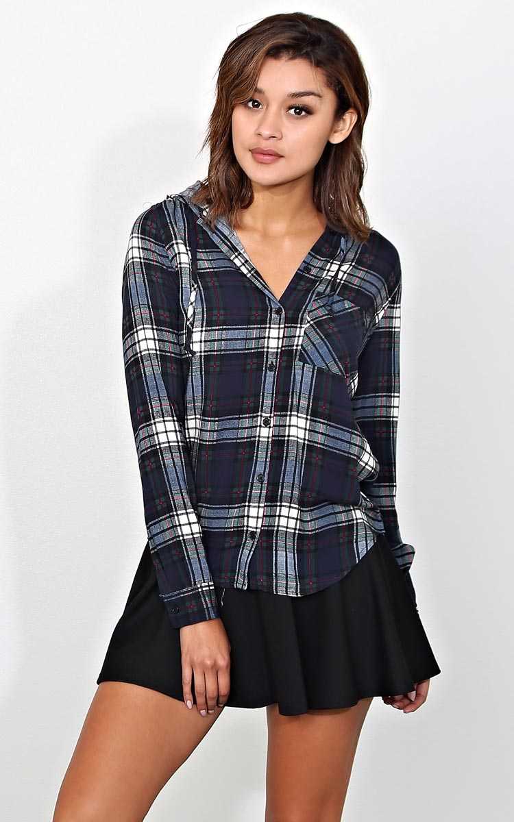 Mountain High Draped Plaid Top - - Combo in Size by Styles For Less