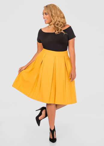 Jacquard Box Pleat Skirt