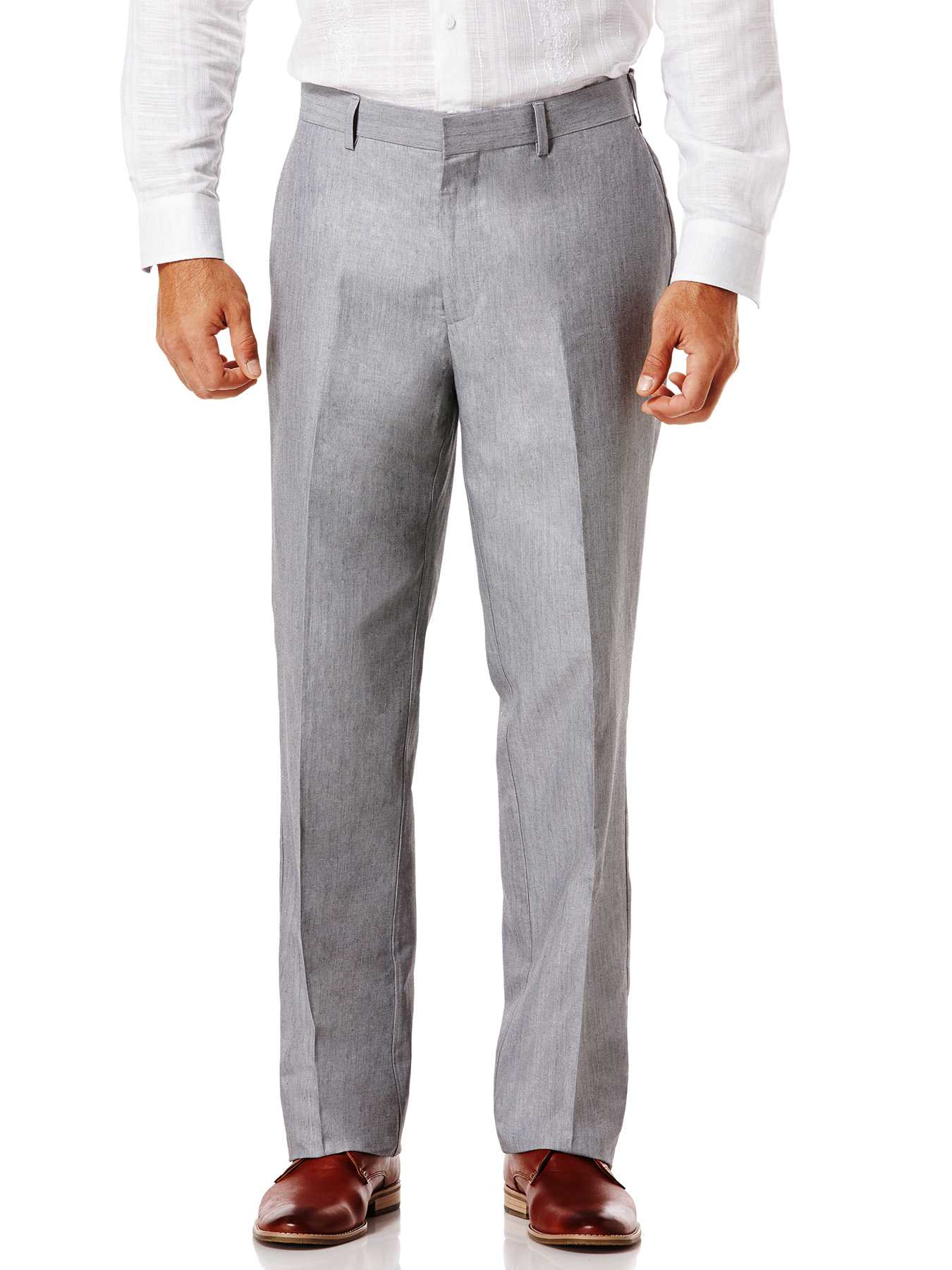 Cubavera Cotton Linen Herringbone Flat Front Pant