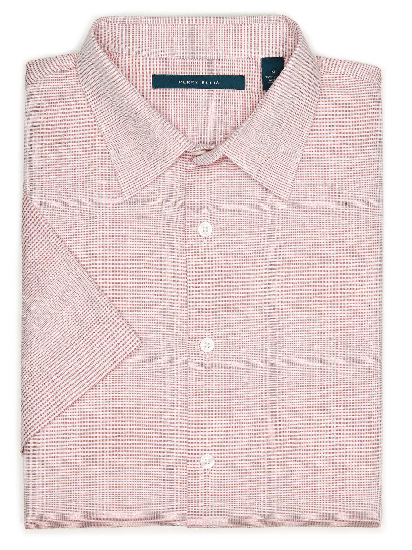 Perry Ellis Dobby Weave Ombre Plaid Shirt