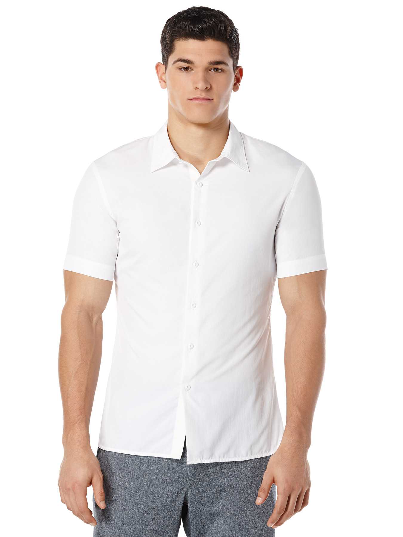 Perry Ellis Short Sleeve Slim Fit Marled Shirt
