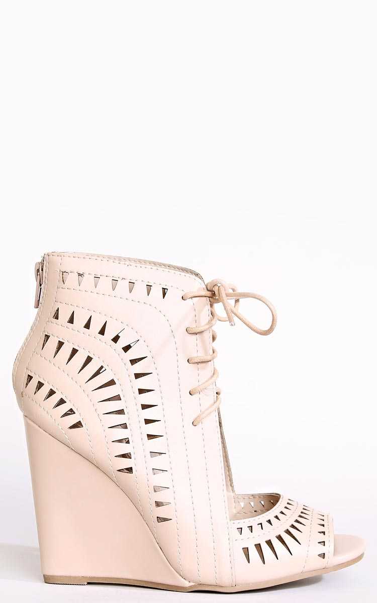 Jenni Cut Out Eyelet Wedges - in Size by Styles For Less
