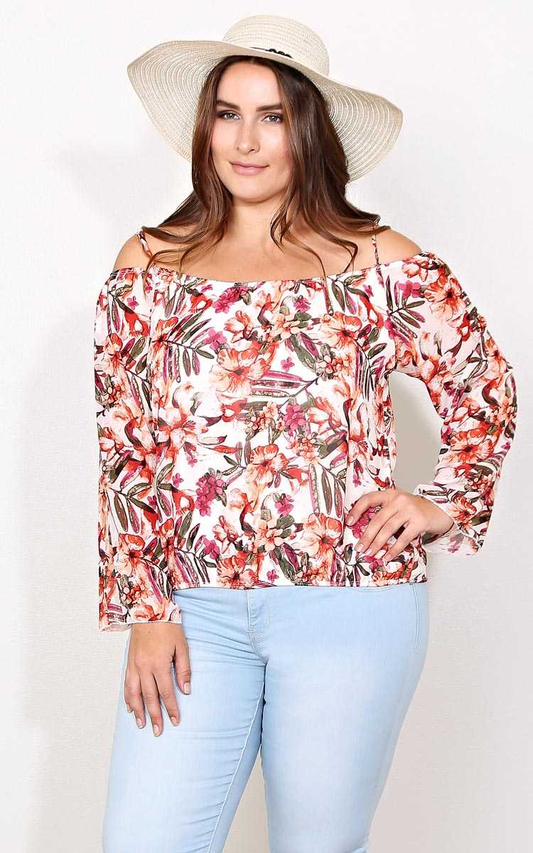 Plus Size White Sands Woven Top - Ivory Combo in Size 2X by Styles For Less