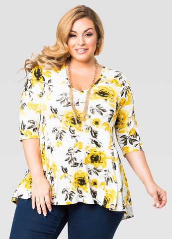Floral Hi-Lo Top
