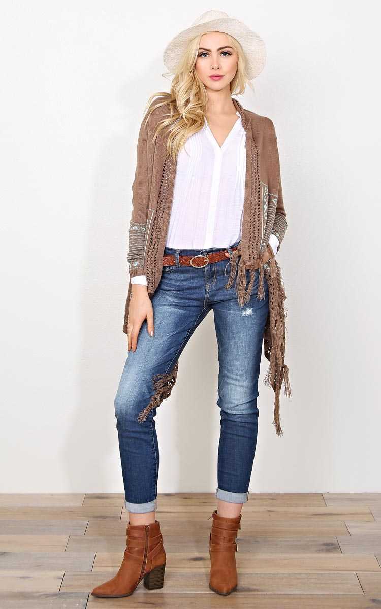 Val Sweater Knit Wrap - Mocha Combo in Size S/M by Styles For Less