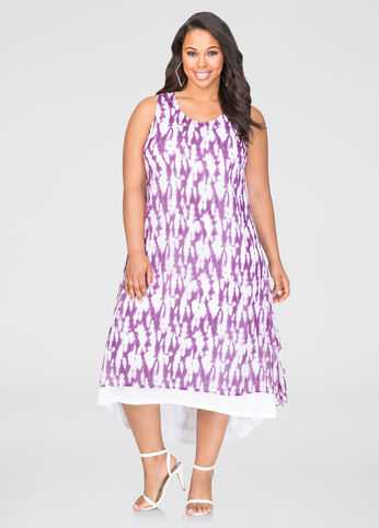Printed Hi-Lo Maxi Dress