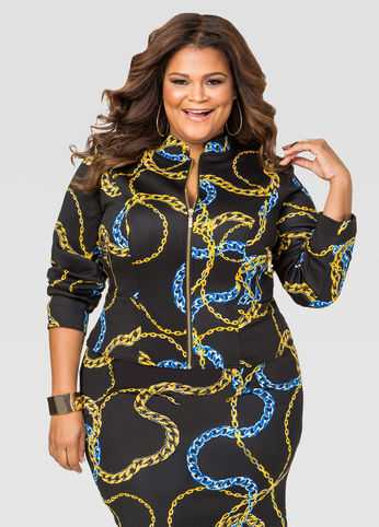 Status Print Zip Jacket