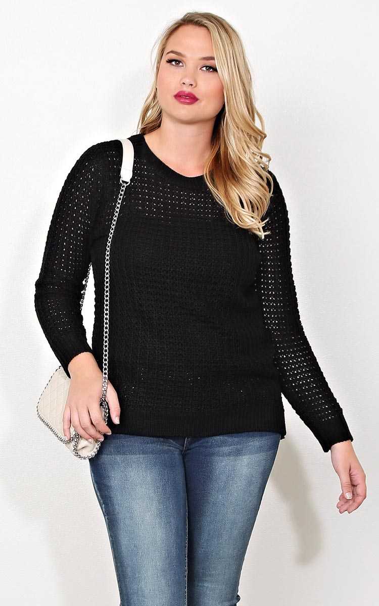 Plus Size Nicole Waffle Knit Sweater - in Size 3X by Styles For Less