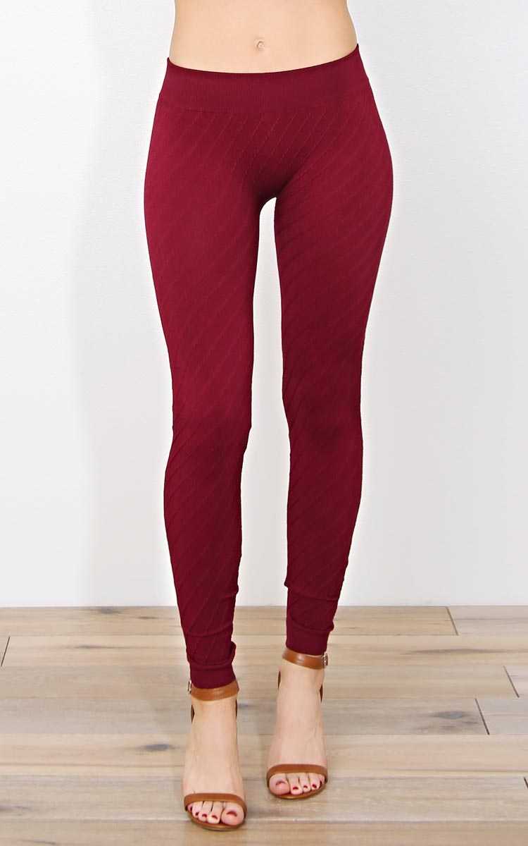 Jacquard Seamless Sweater Leggings - in Size by Styles For Less